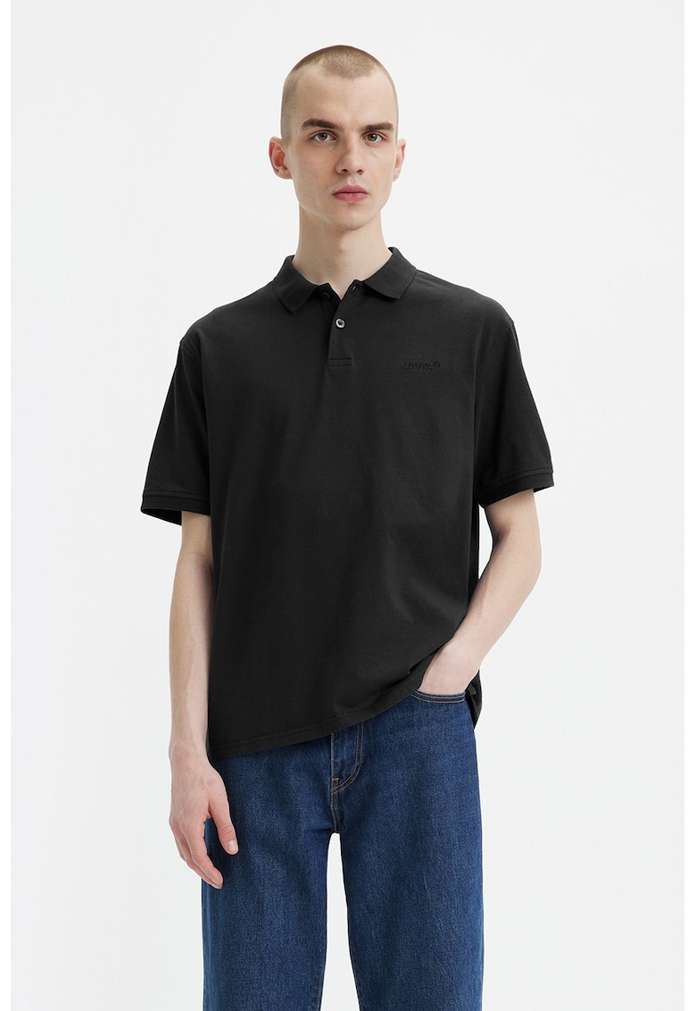 Tricou polo de bumbac - Negru