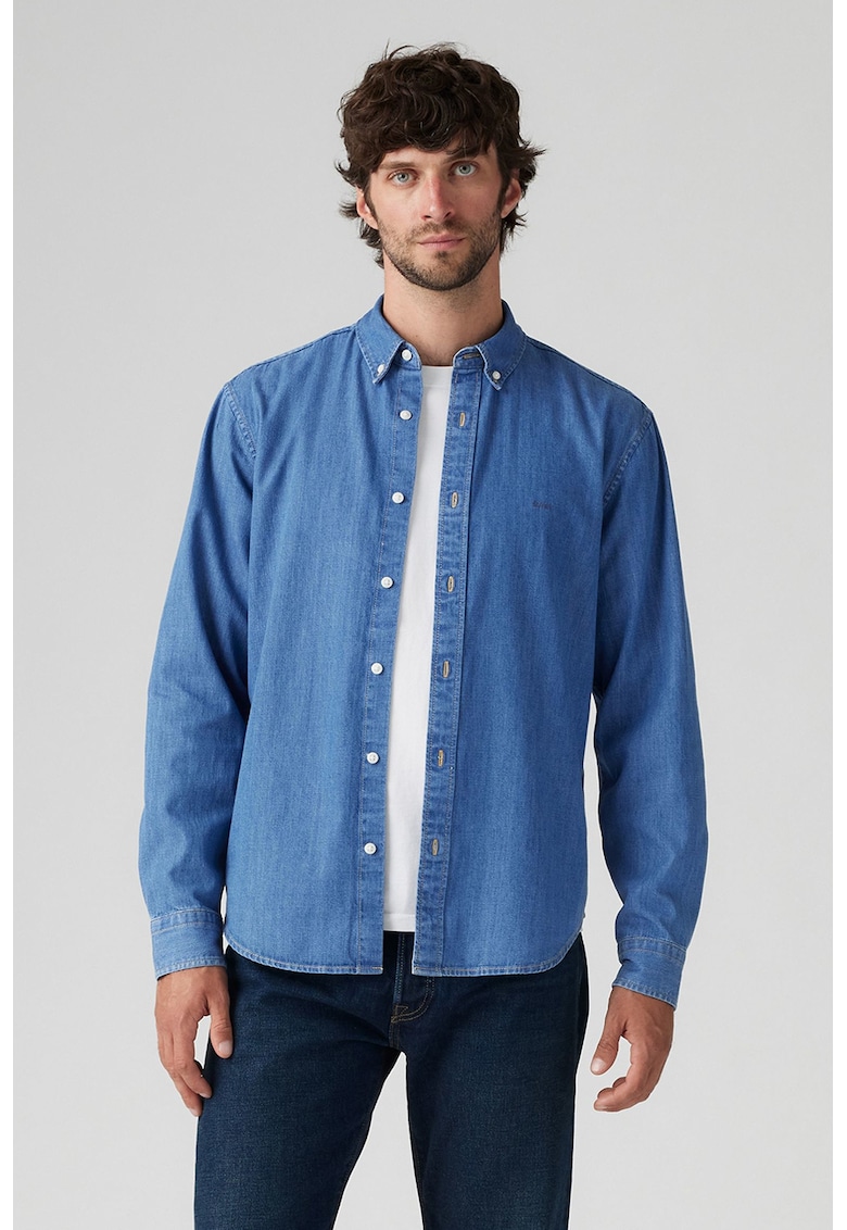 Camasa relaxed fit de bumbac Authentic - Albastru indigo