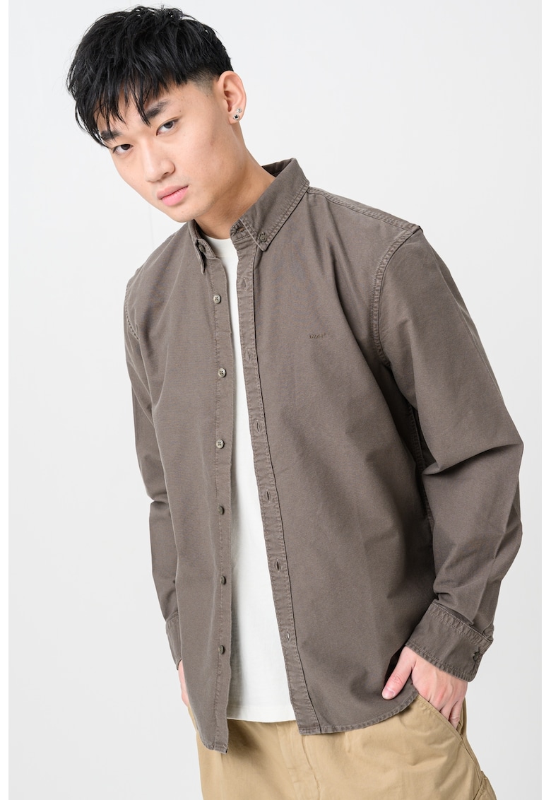 Camasa relaxed fit de bumbac Authentic - Maro taupe