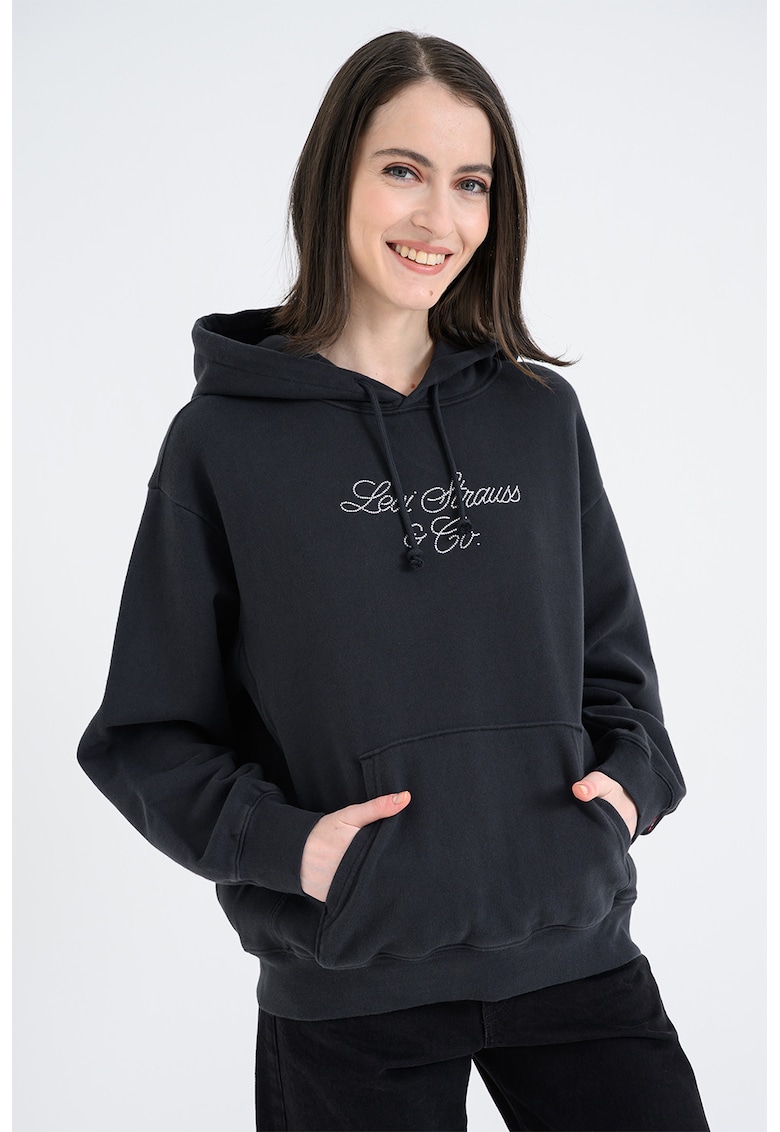 Hanorac relaxed fit de bumbac cu buzunar kangaroo