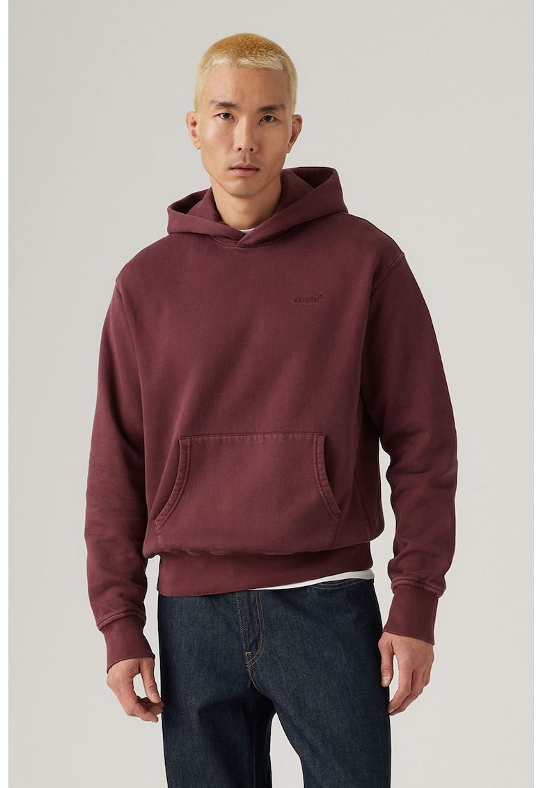 Hanorac cu buzunar kangaroo - Visiniu