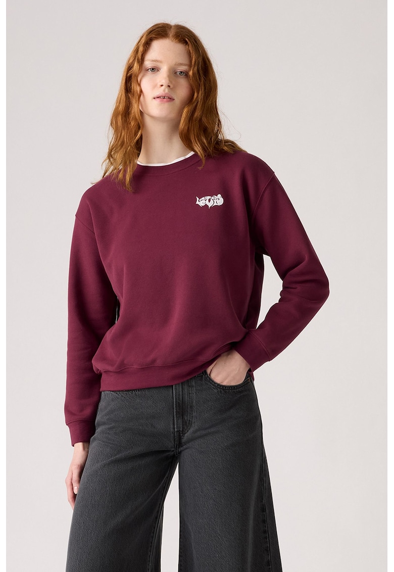 Bluza de trening cu decolteu la baza gatului si croiala lejera