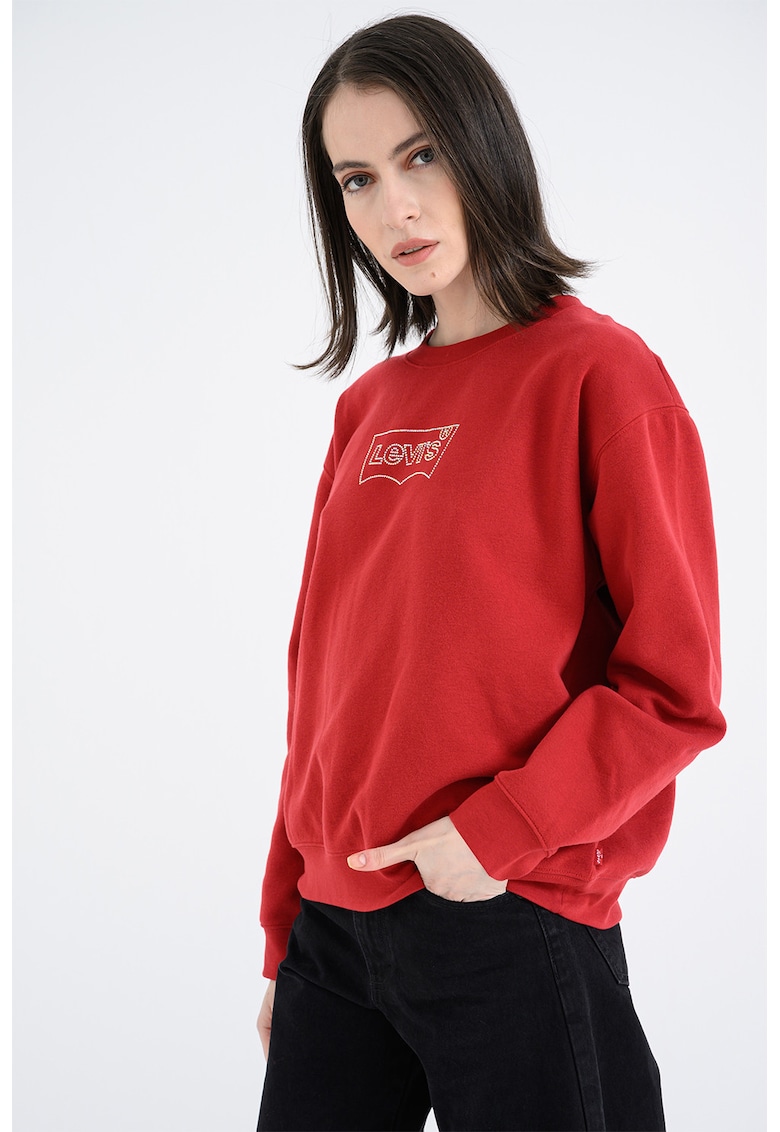 Bluza de trening cu decolteu la baza gatului si croiala lejera