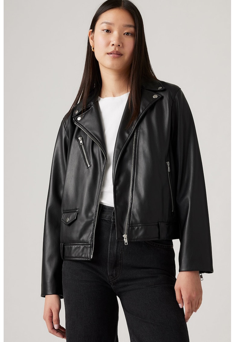 Jacheta biker de piele ecologica