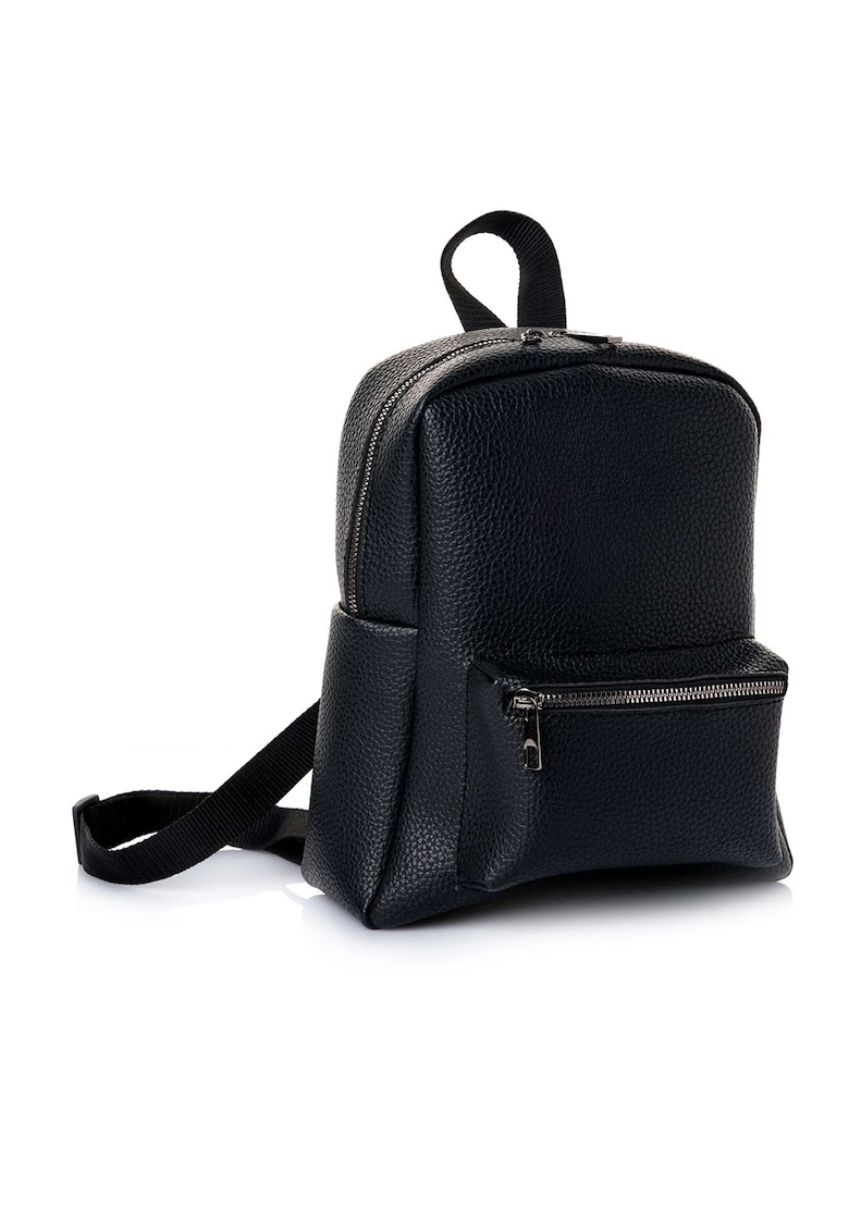 Rucsac din piele ecologica cu fermoar si aspect texturat