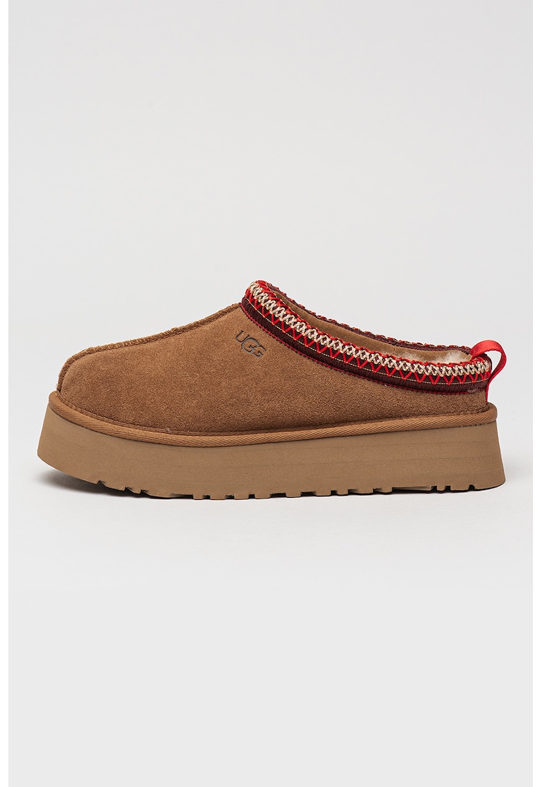 Saboti din piele intoarsa cu model uni Tazz