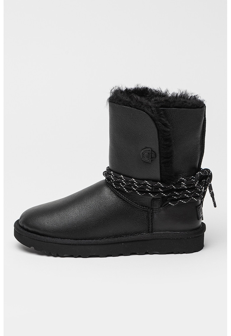 Ugg Ghete de piele Bailey Tie - Negru