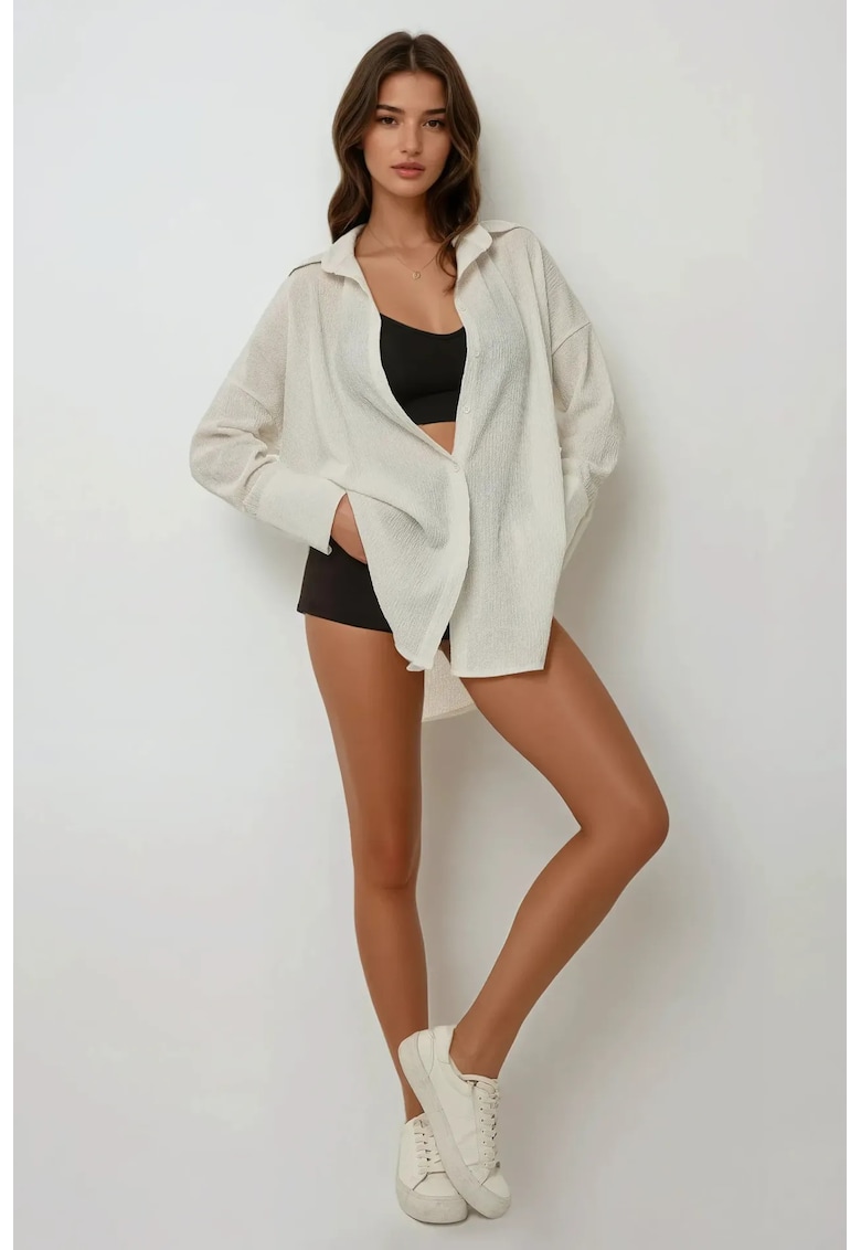 Camasa texturata cu maneca lunga