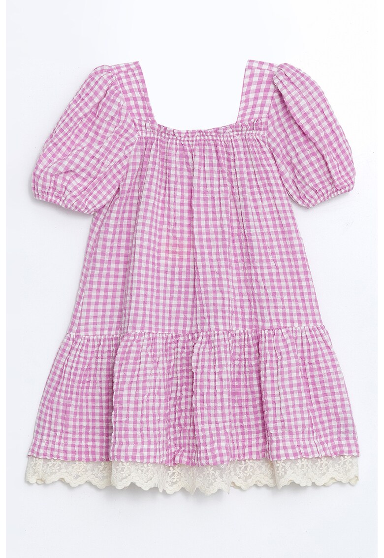 Rochie evazata cu model in carouri