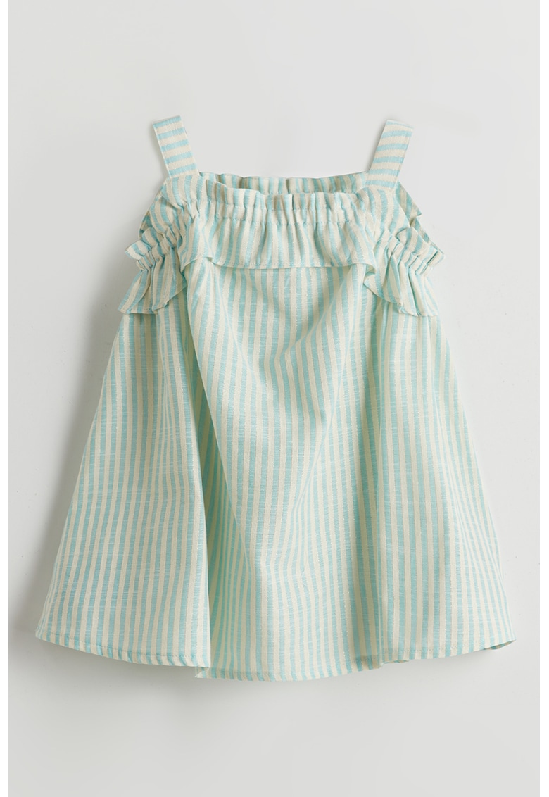 Rochie cu model in dungi si decolteu patrat