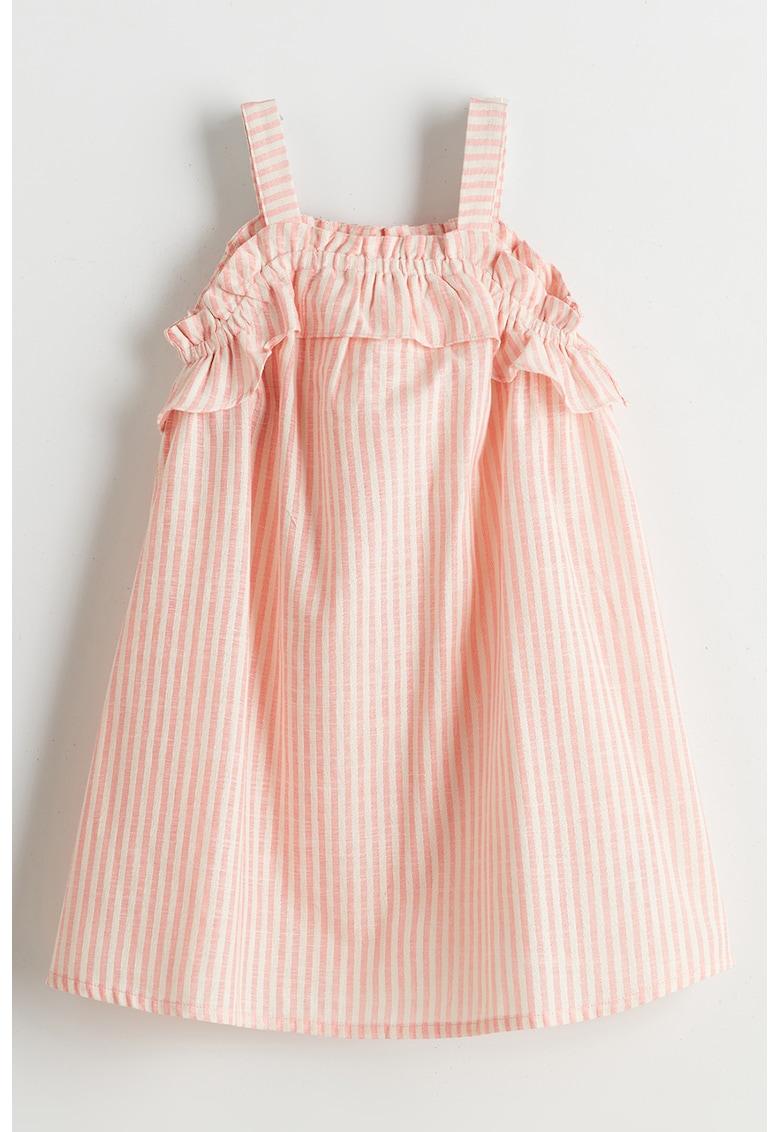 Rochie cu model in dungi si decolteu patrat