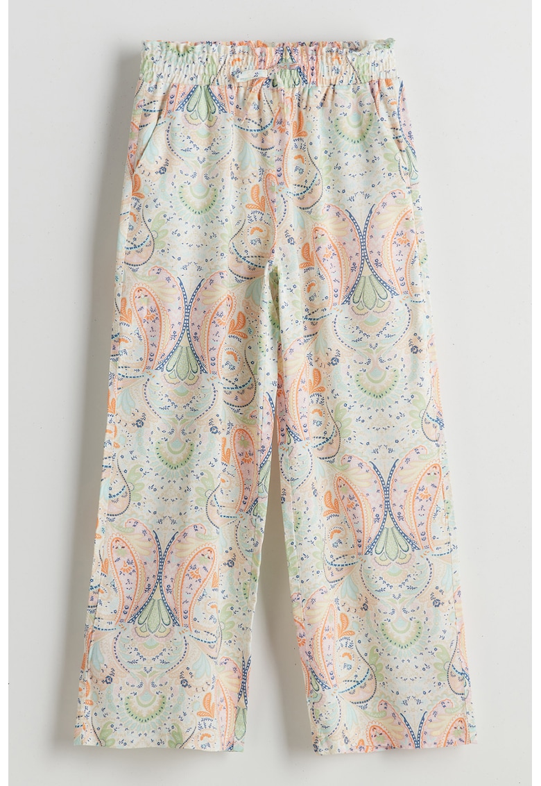 Pantaloni cu croiala ampla si imprimeu