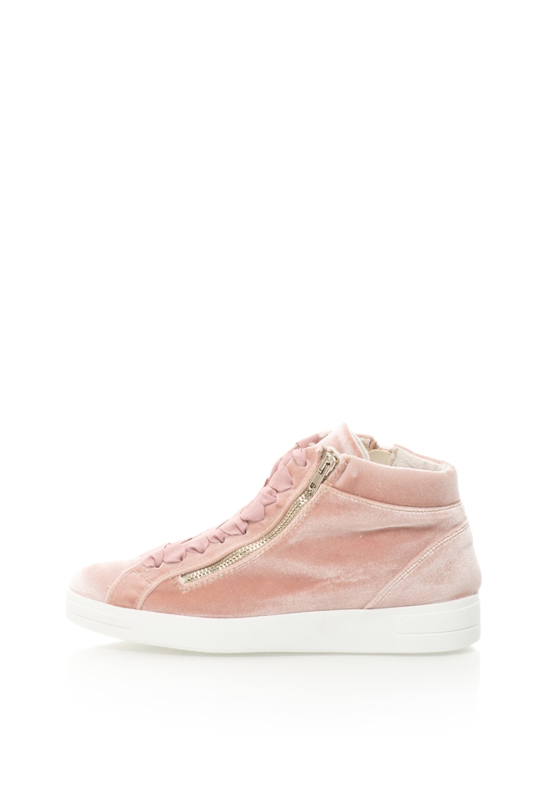 Pantofi sport de catifea cu fermoar decorativ