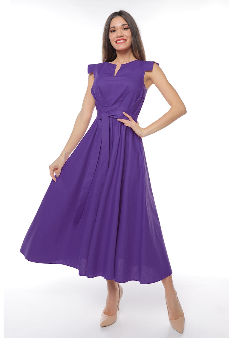 Rochie midi din bumbac cu un cordon