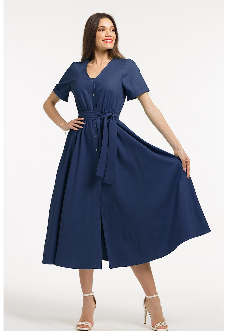 Rochie-camasa cu cordon in talie