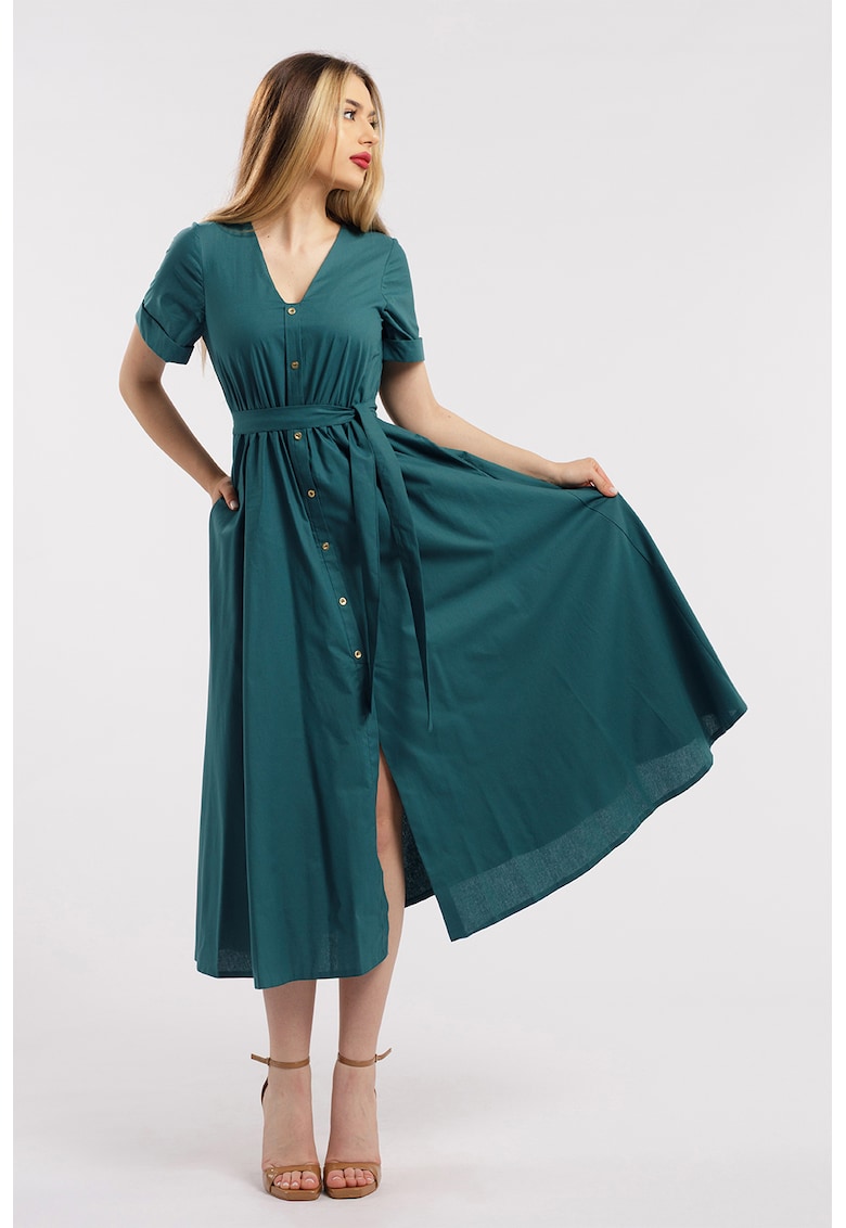 Rochie-camasa cu cordon in talie