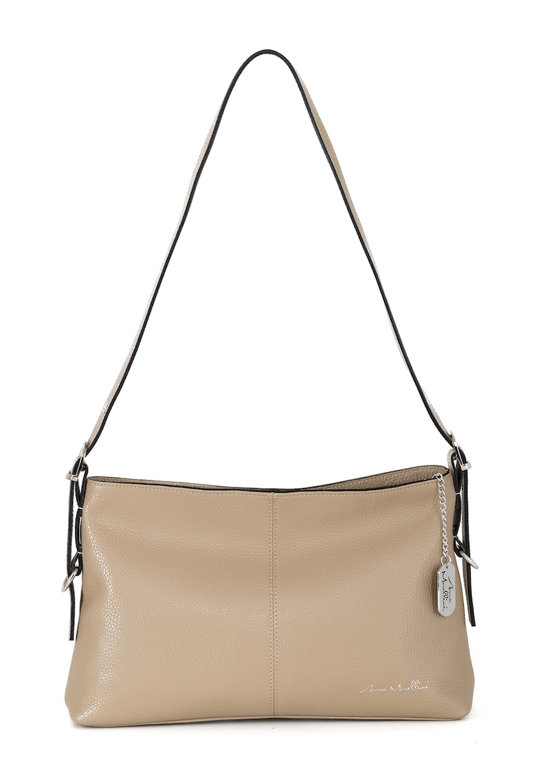 Geanta de piele cu logo si bareta de umar