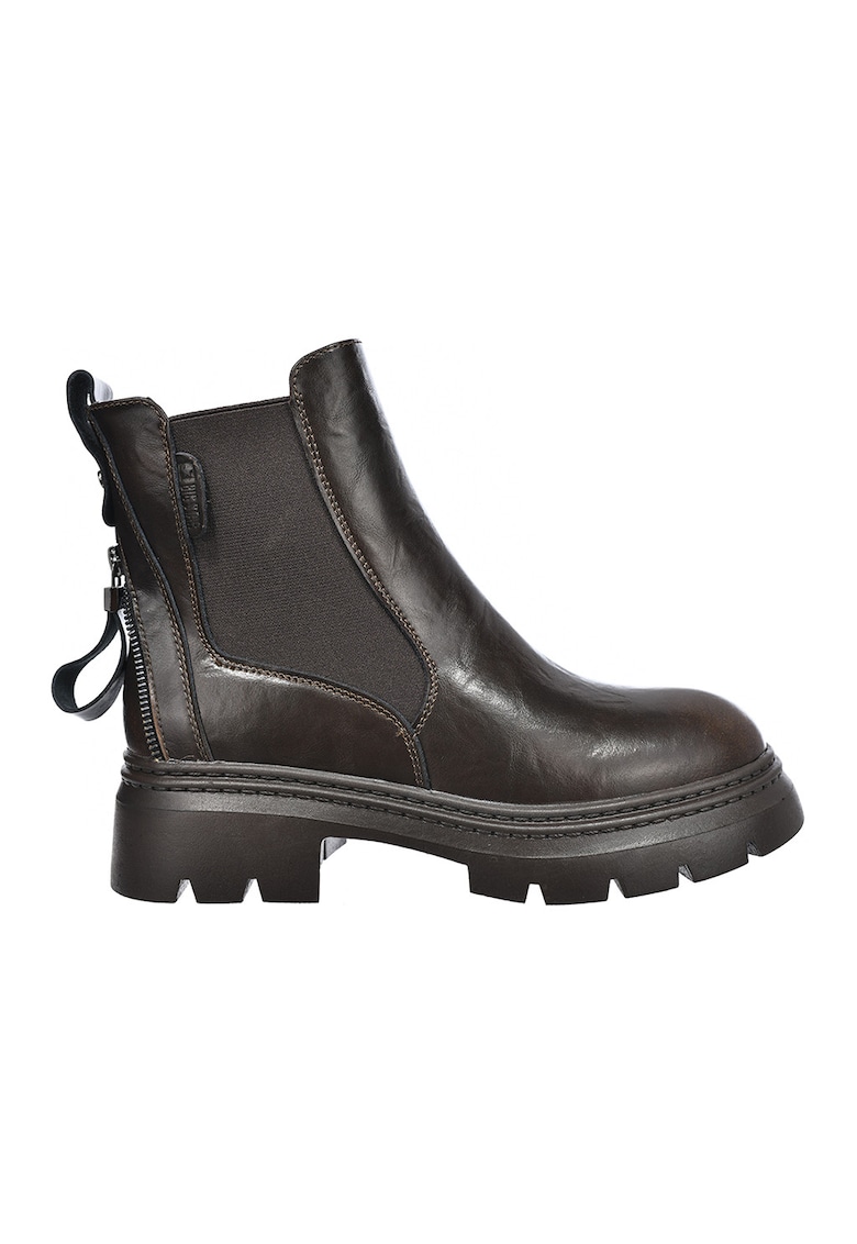 Ghete Chelsea de piele - Maro inchis