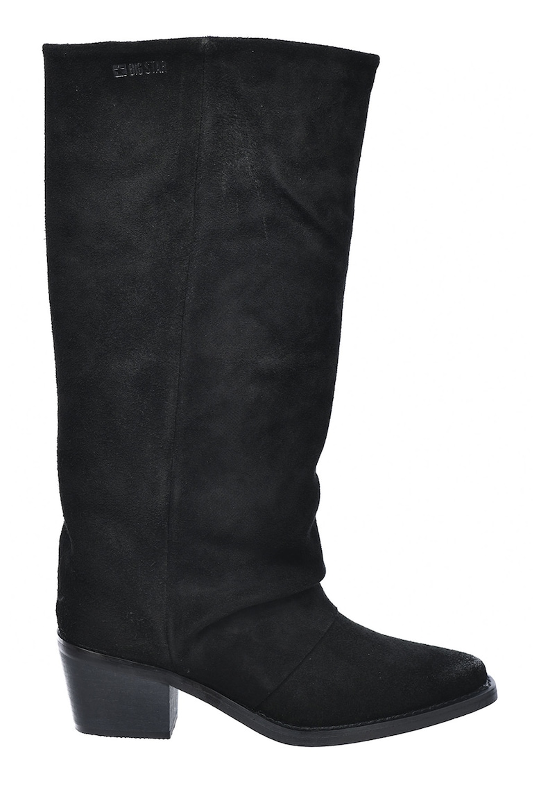 Cizme de piele intoarsa cu toc cubanez Cizme de piele intoarsa cu toc cubanez