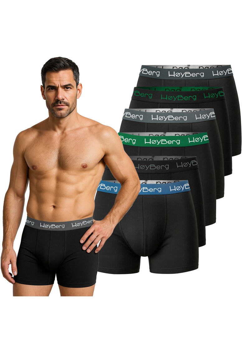 Set 6 Boxeri Barbati - Scandinavian Style - Bumbac - Negru