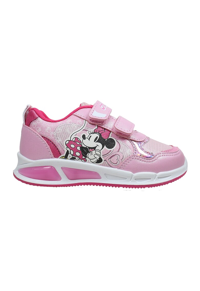 Pantofi sport cu garnituri de piele sintetica si Minnie Mouse