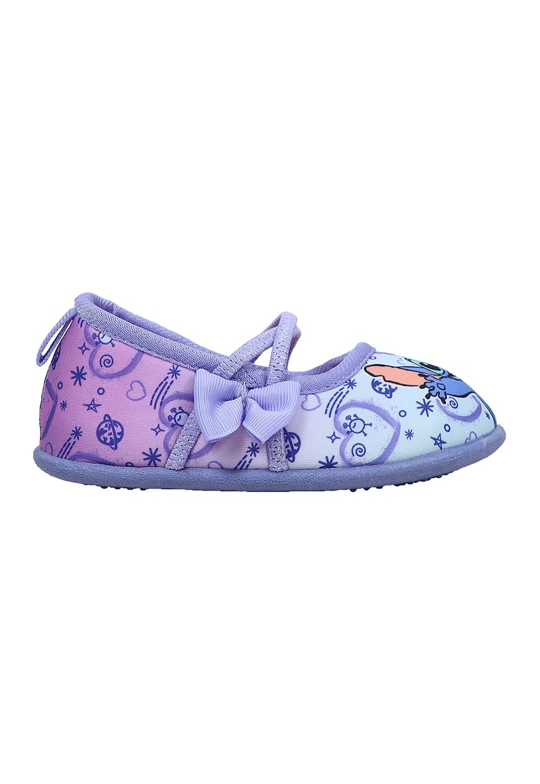 Balerini Mary Jane cu imprimeu Stitch - Violet deschis/Albastru azur