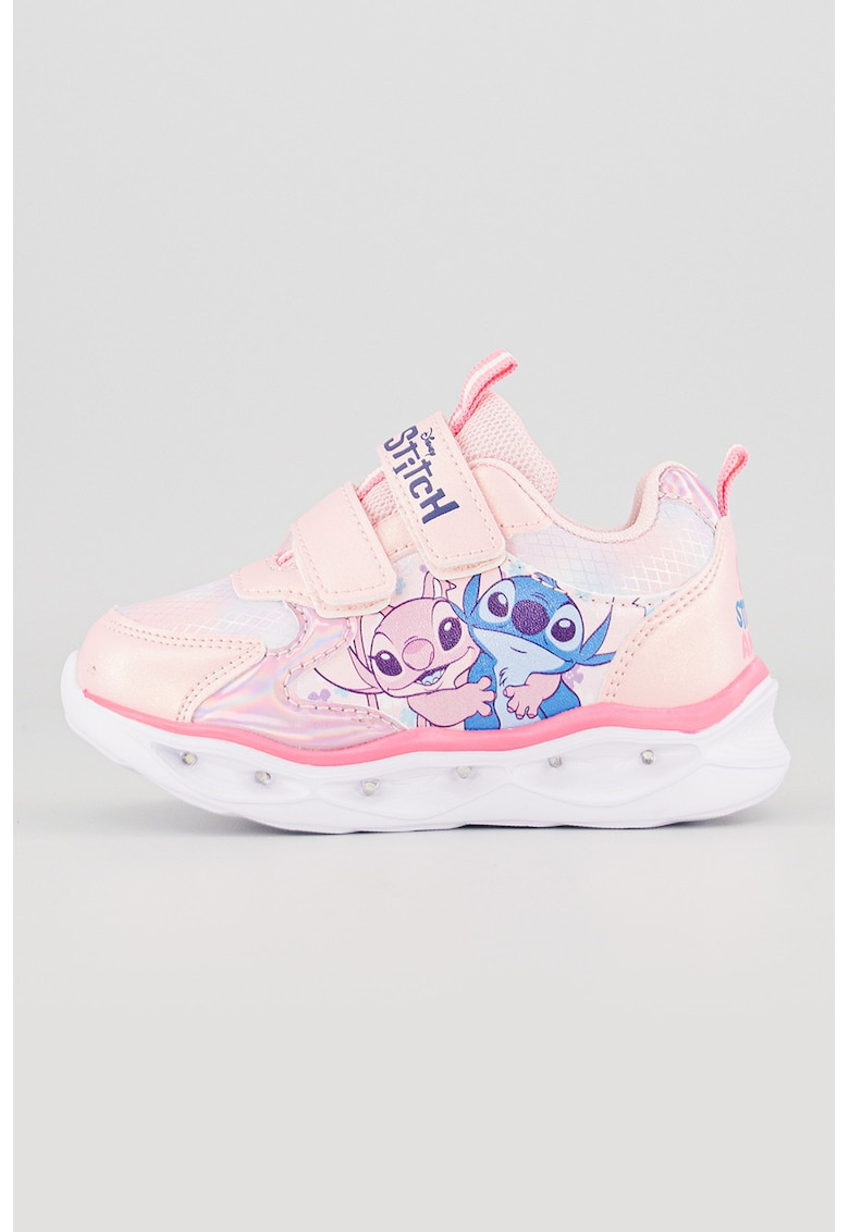 Pantofi sport cu velcro si imprimeu Angel&Stitch