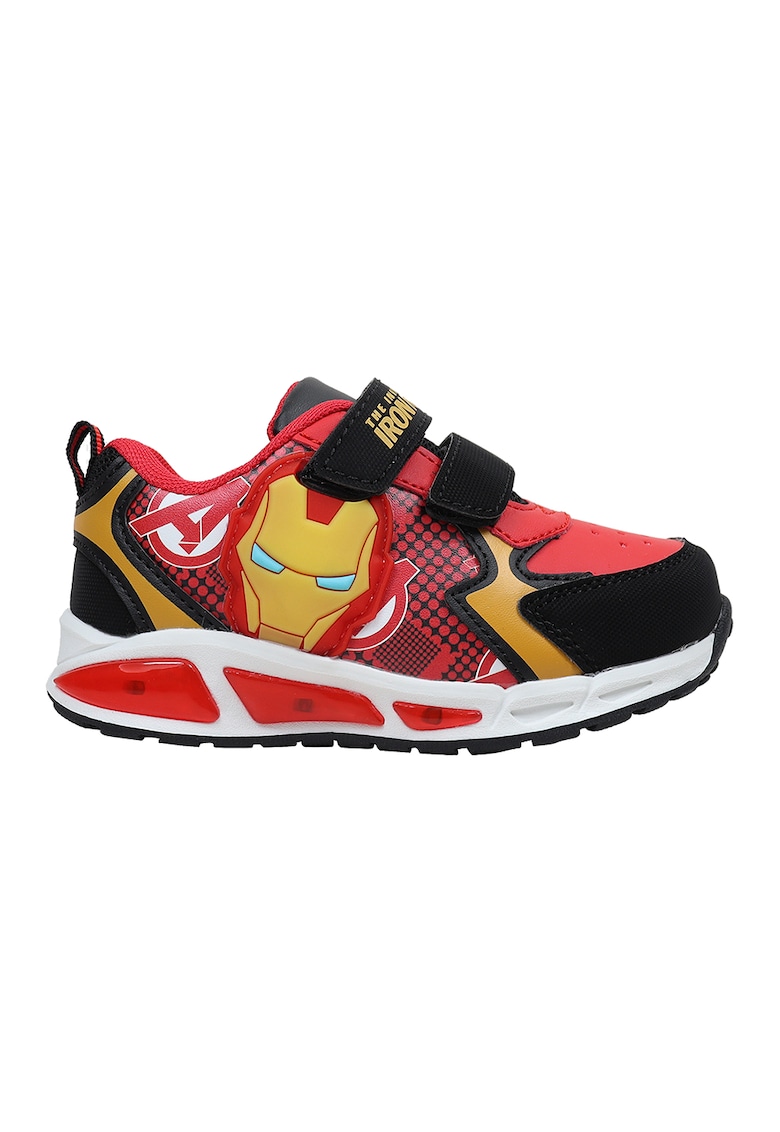 Pantofi sport cu velcro Iron Man - Negru/Rosu vermillion