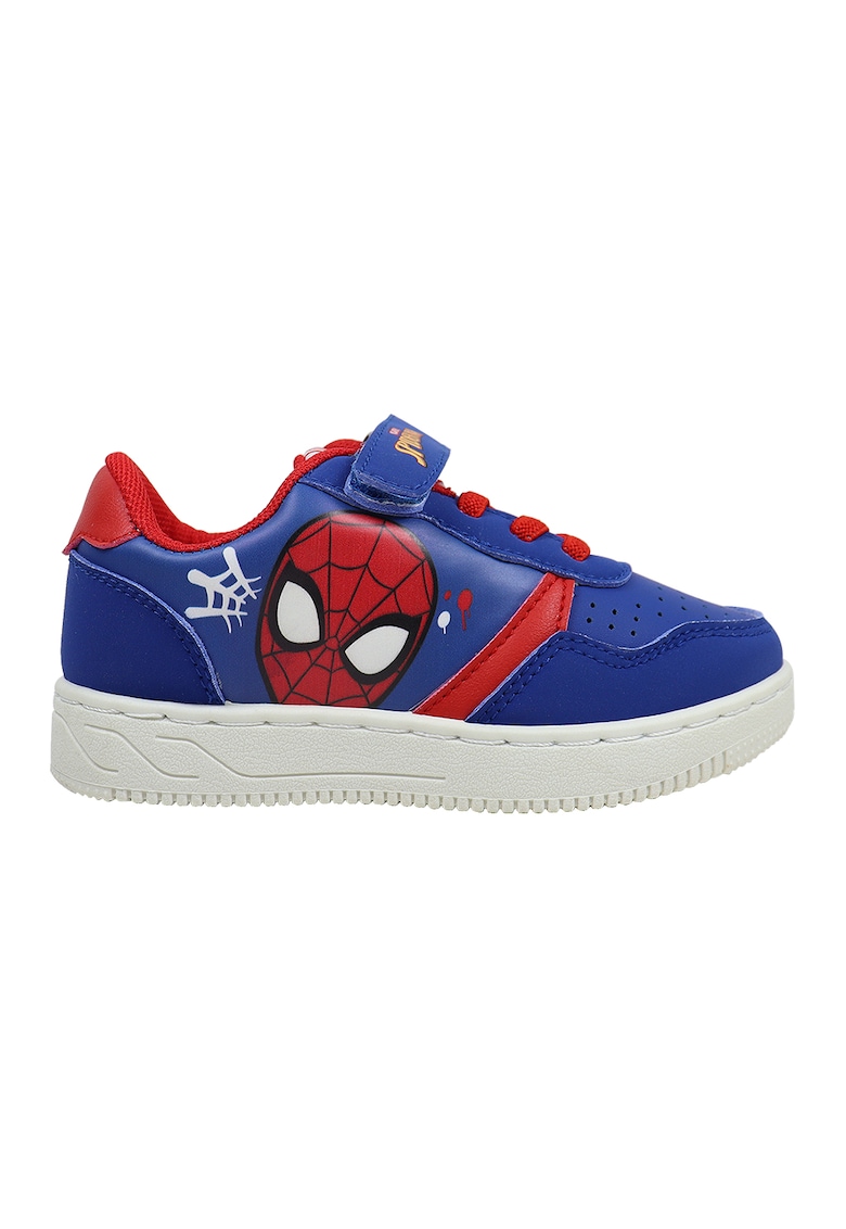 Pantofi sport cu velcro si imprimeu Spiderman