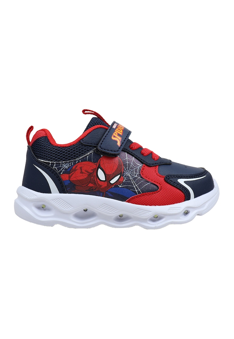 Pantofi sport cu velcro Spiderman - Rosu vermillion/Bleumarin