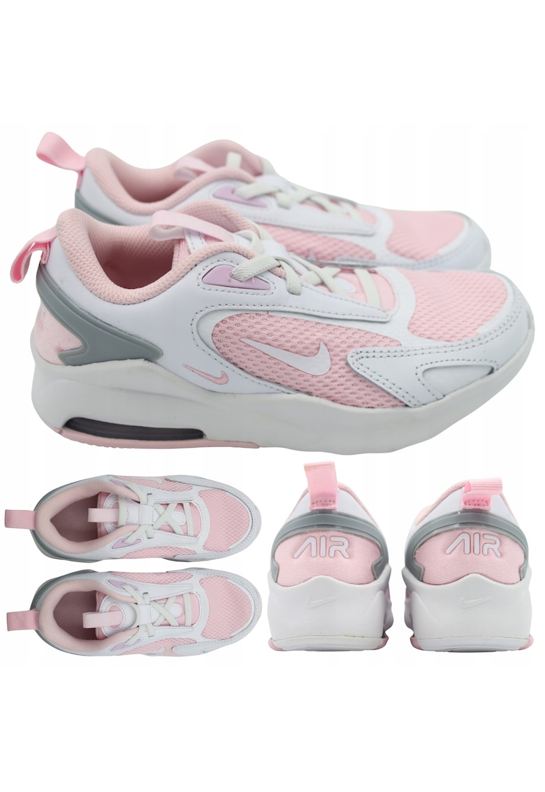 Pantofi Sport Copii - Air Max Bolt - Plasa Respirabila si Material Sintetic - Captuseala Textila Moale - Talpa Spuma cu Insertii Cauciuc - Alb/Roz -