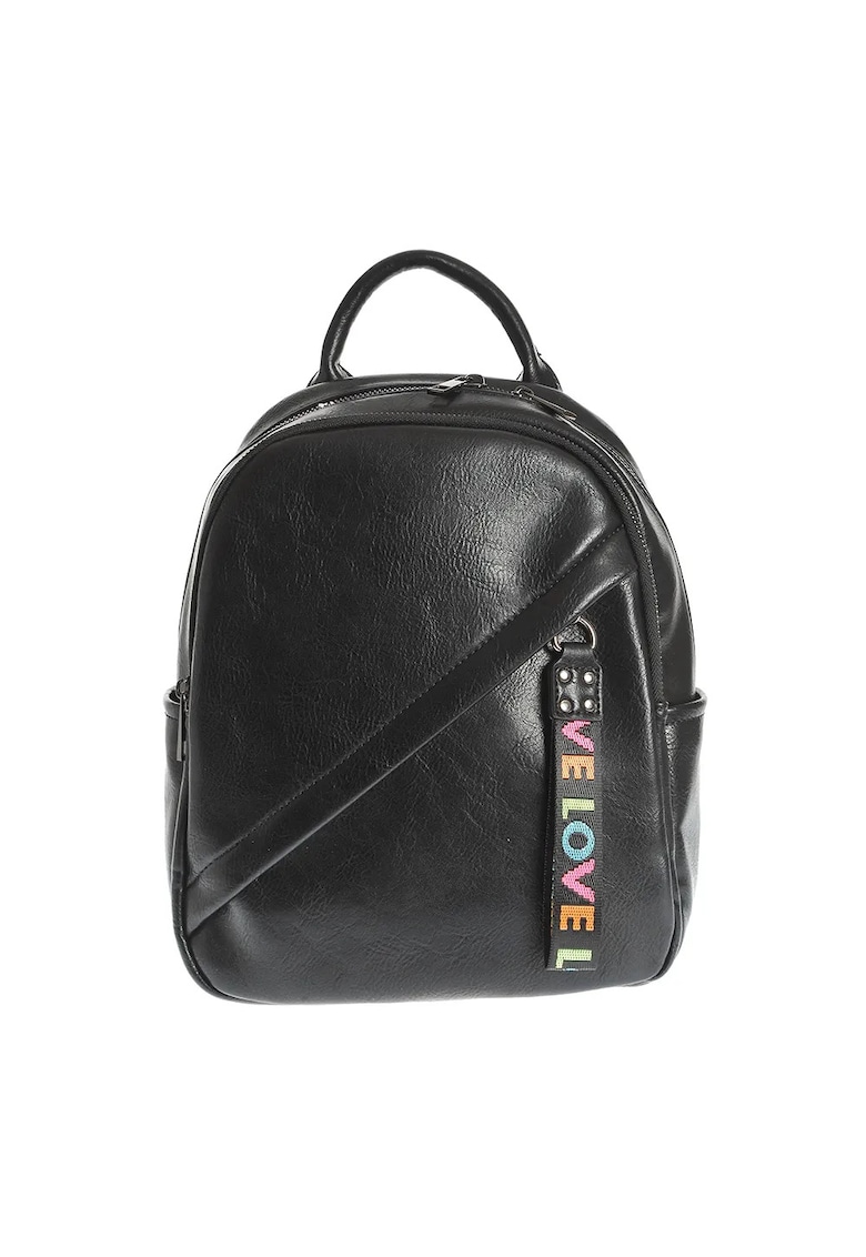 Rucsac negru din piele ecologica Love - Paris Rucsac negru din piele ecologica Love - Paris