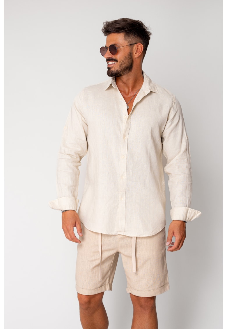 Camasa din 100% In Beige 17313