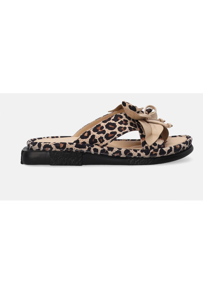 Papuci din piele nabuc cu animal print