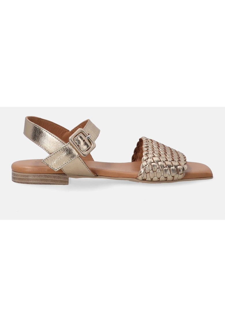 Sandale de piele - cu bareta impletita
