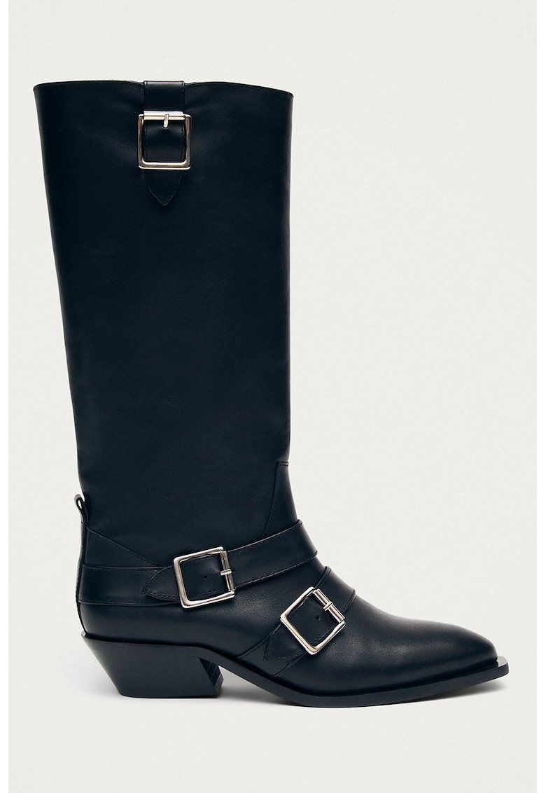 Cizme din piele cu toc cuban Ryder Cizme din piele cu toc cuban Ryder