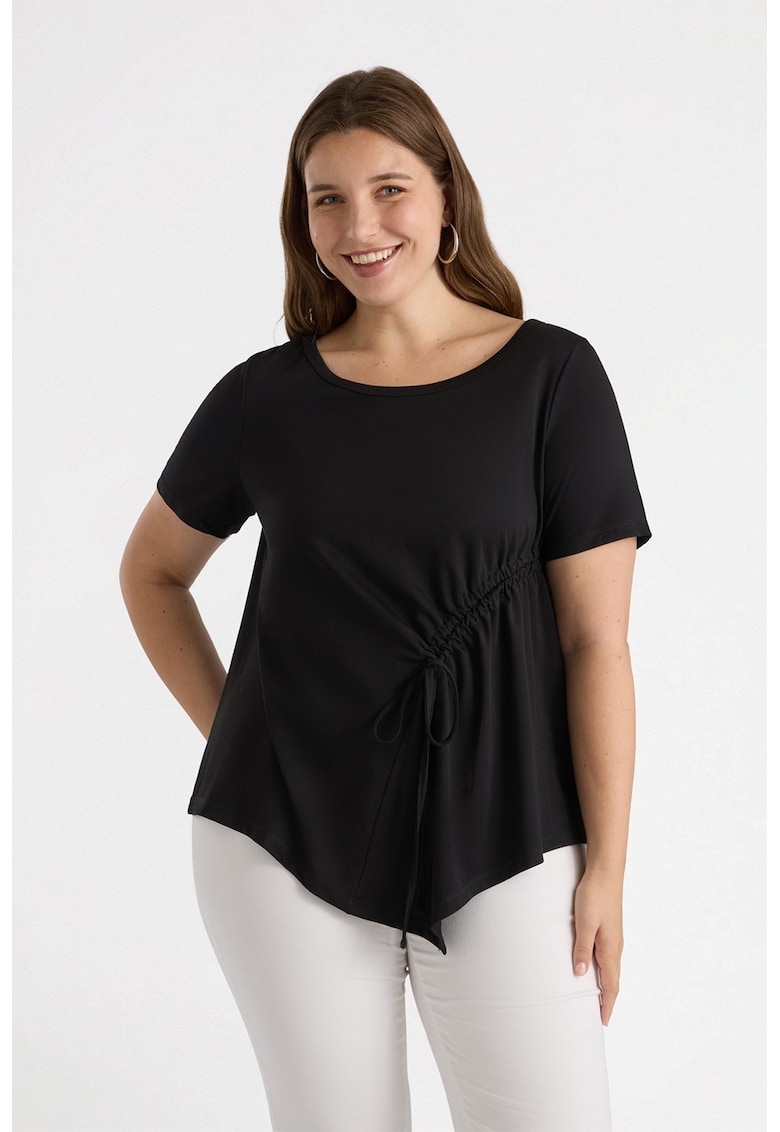 Tricou cu fronseu lateral - Negru
