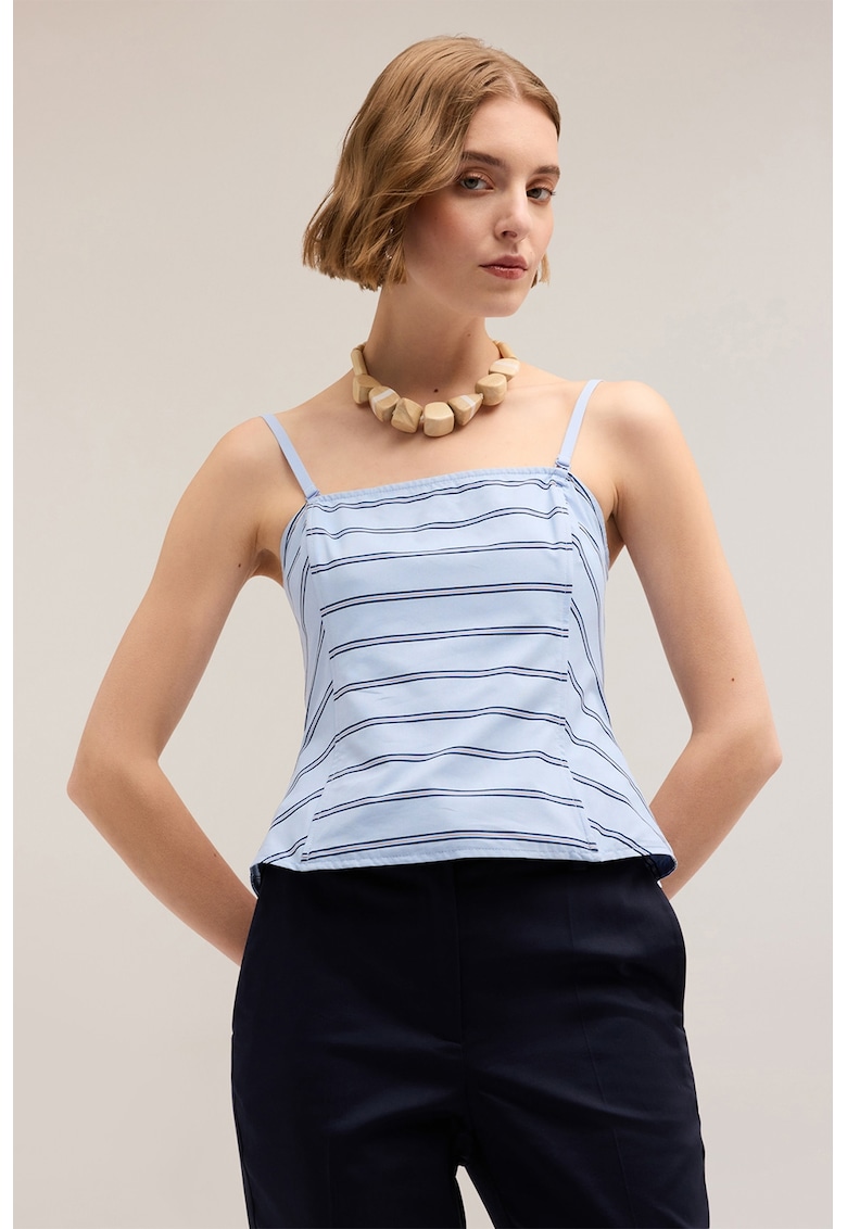 Top cu bretele ajustabile si model in dungi
