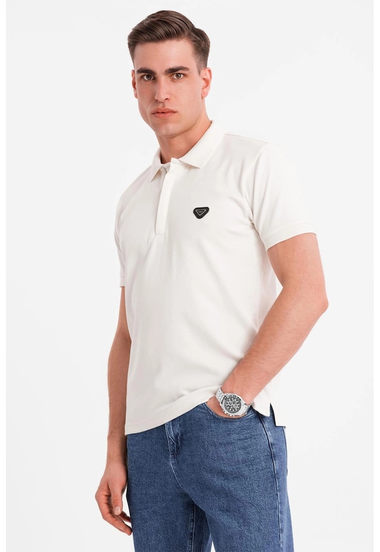 Tricou polo cu fenta cu fermoar
