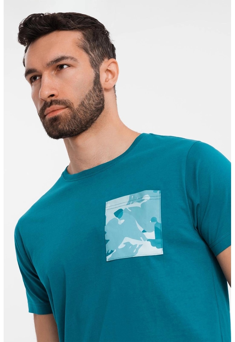 Tricou regular fit cu buzunar pe piept