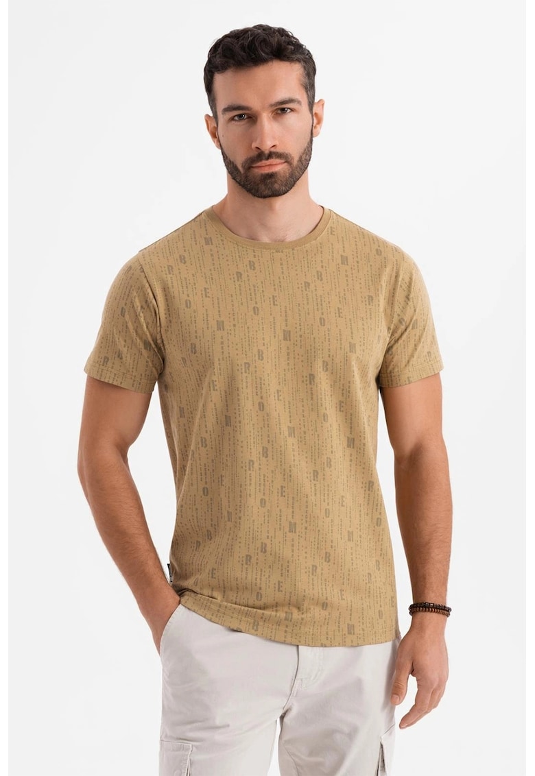 Tricou de bumbac cu model text