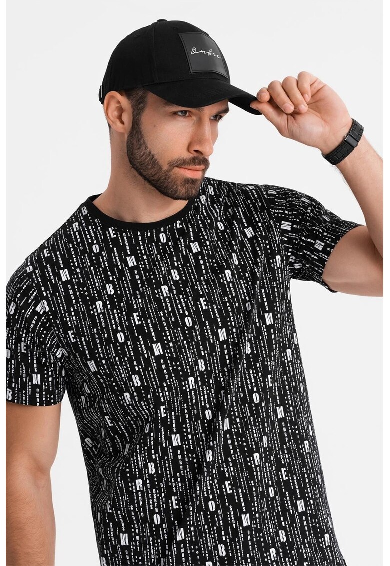 Tricou de bumbac cu model text