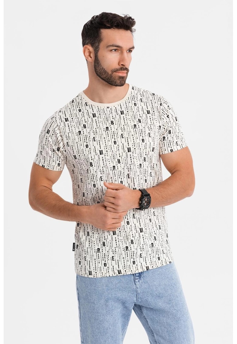 Tricou de bumbac cu model text