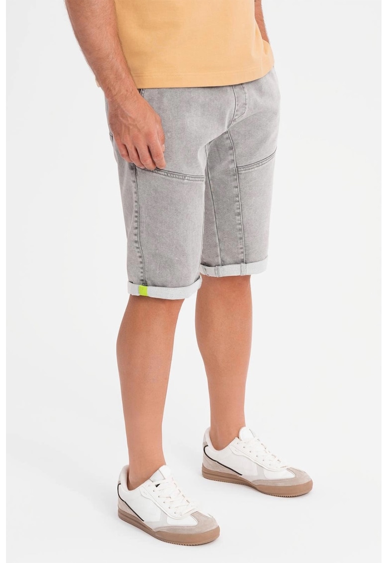 Blugi scurti regular fit - Gri deschis