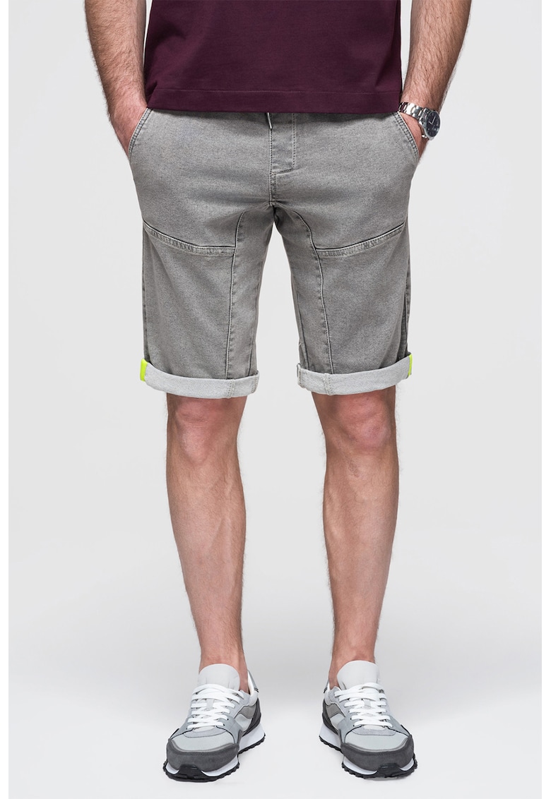 Blugi scurti regular fit - Gri deschis