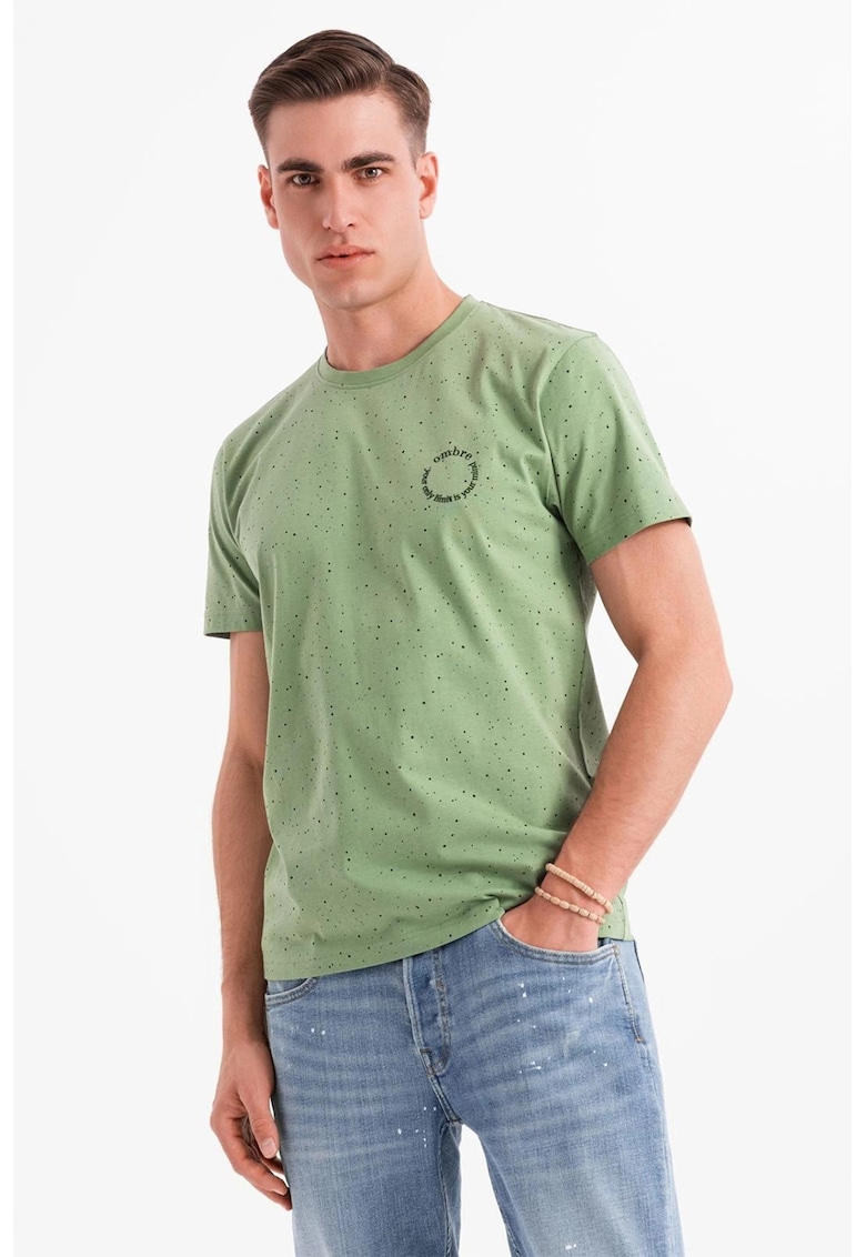 Tricou de bumbac cu pete decorative