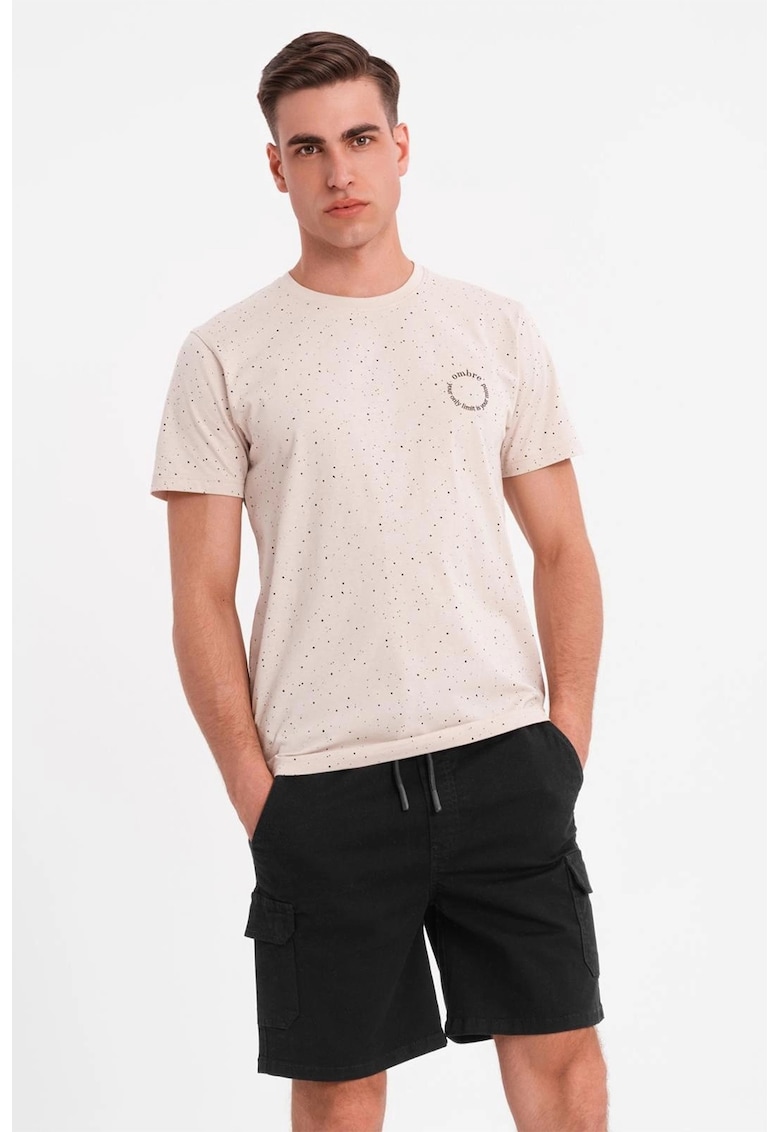 Tricou de bumbac cu pete decorative