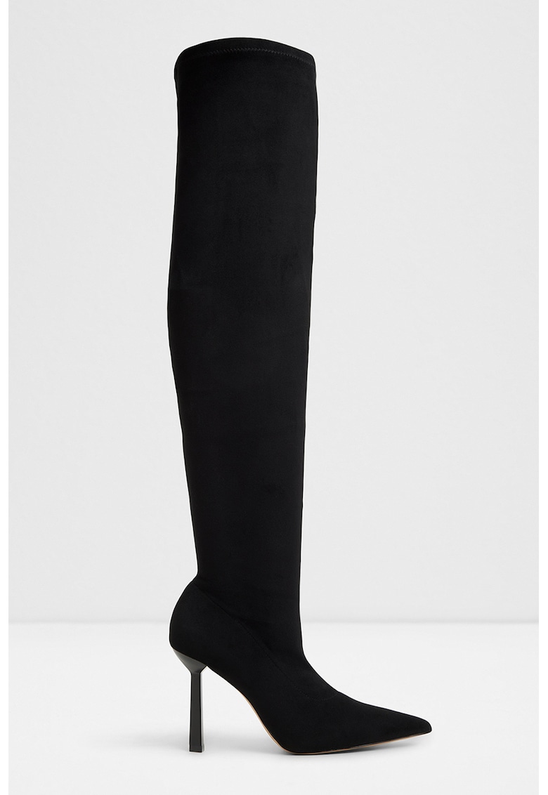 Cizme din piele intoarsa ecologica cu varf ascutit Caldan