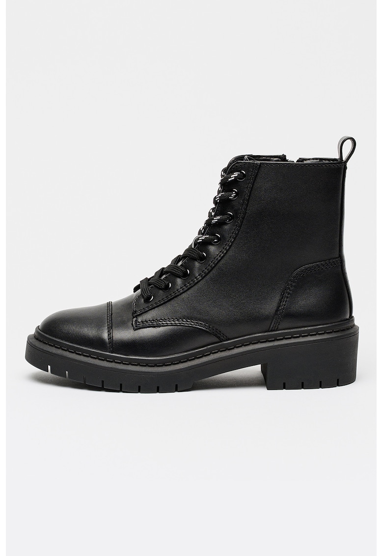 Ghete din piele cu sireturi