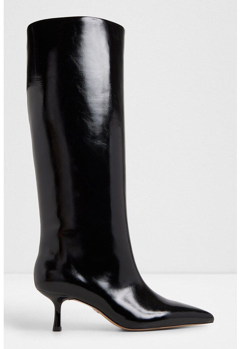 Cizme medii pull-on din piele ecologica lacuita Selora